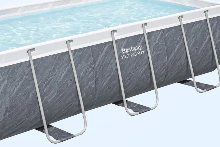 The Steel Pro Max Rectangular Pool Set Close up Corner.