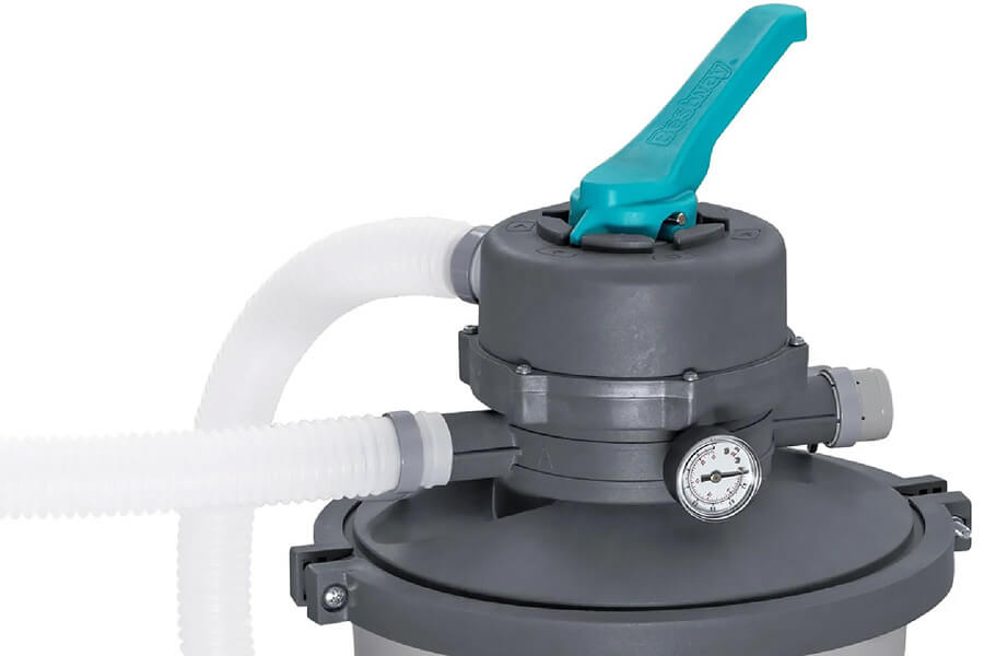 The Pool Sand Filter & Pump Tank Close up.
