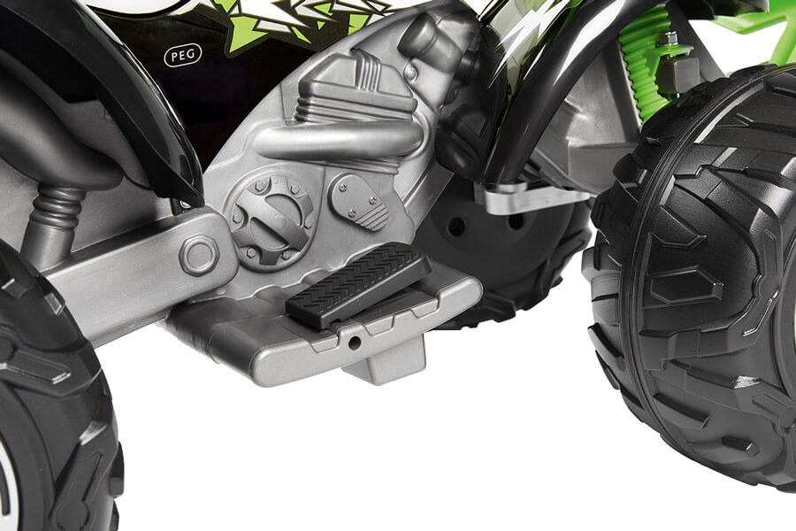 The Corral T-Rex Green 330W Ride On Motorbike Accelerator.