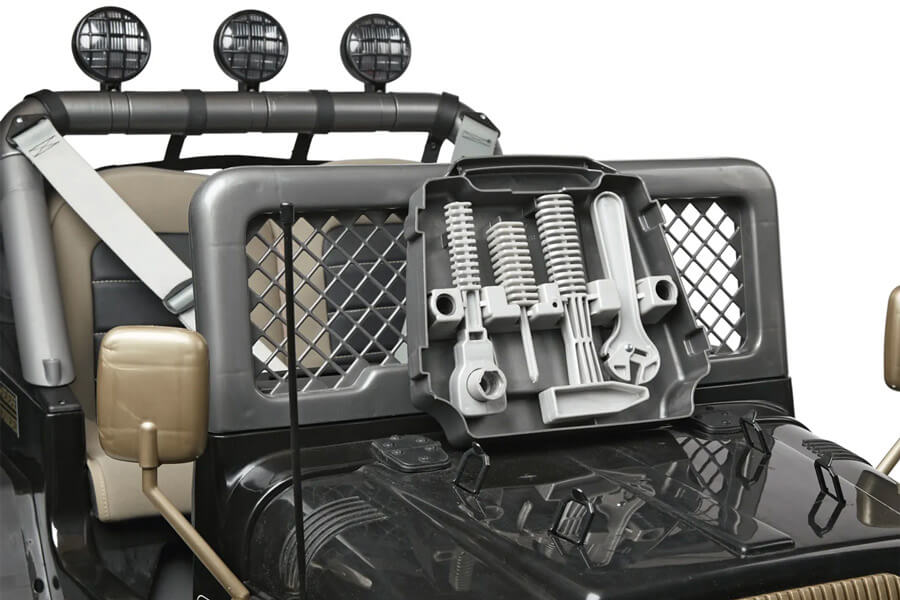 The Peg Perego Gaucho XP Electric Ride-On Quad front storage.