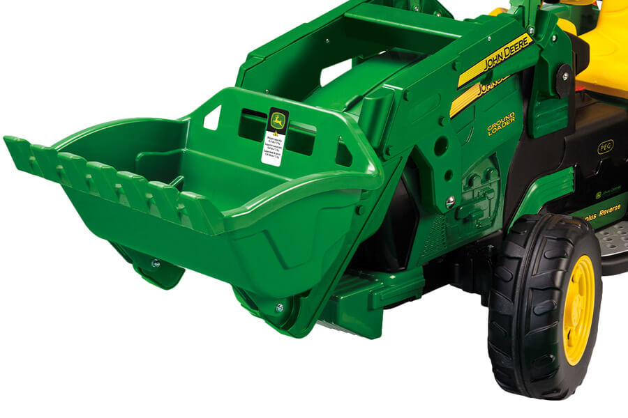 The Peg Perego John Deere Ground Loader Electric Bulldozer.