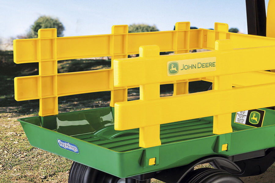 The Peg Perego John Deere Stake-Side Trailer.