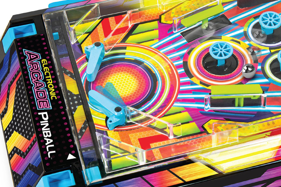 The Table Top Electronic Pinball Machine close up.