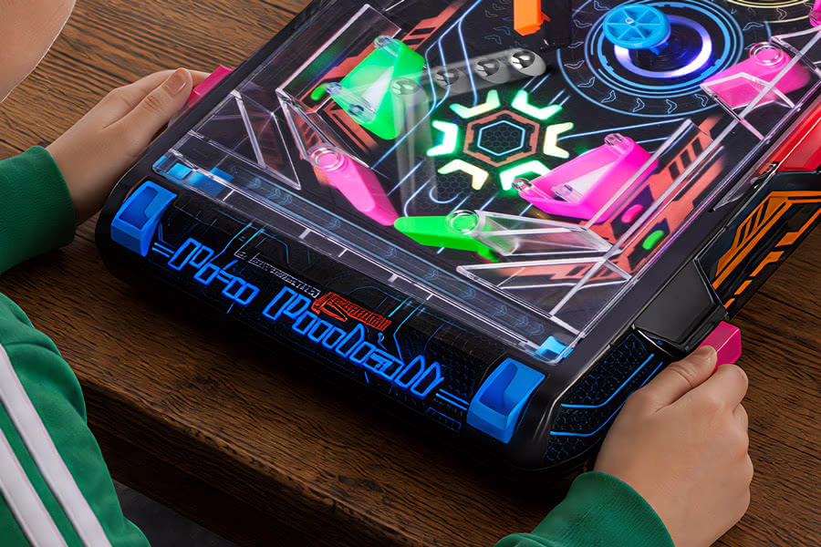 The Table Top Electronic Pro Pinball Machine close up.
