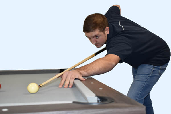 The Regent 57 cue in play.