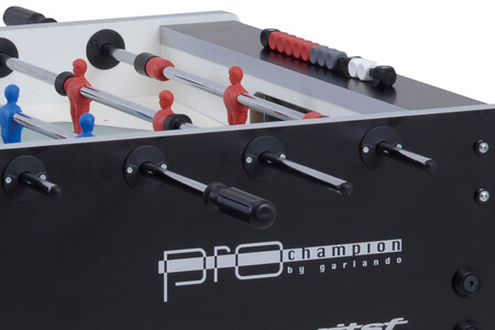 The solid rods on a Garlando Pro Champion football table.