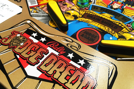 The Judge Dredd pinball playfield.