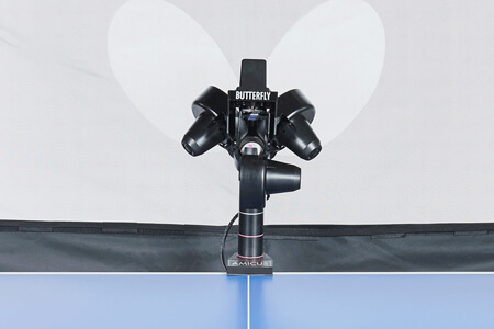 A table tennis practice robot.
