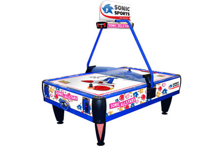 The SEGA Sonic Sports air hockey table.