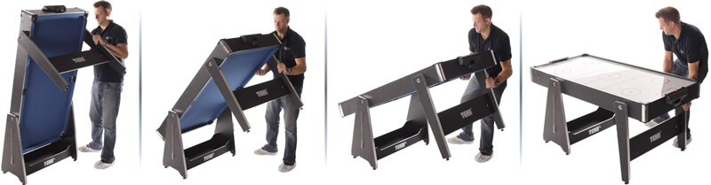 The Tekscore 5ft Multi changing from storage to play position.