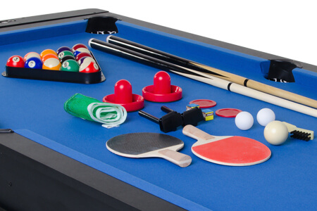Accessories provided with the Strikeworth 6ft Multi Games table.