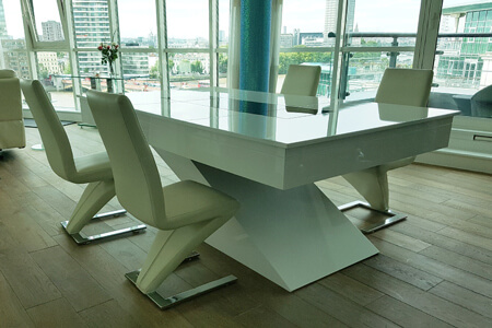 A Zen pool table with tops fitted, used in an office boardroom.