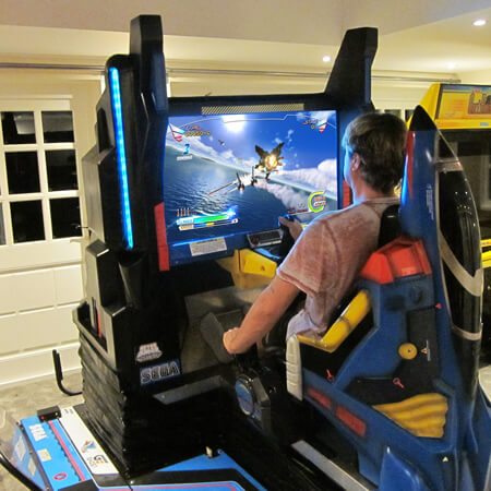 The SEGA After Burner Climax Deluxe in a customer's home.
