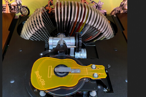The CD player on the Rock-Ola Bubbler American Beauties jukebox.