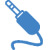 An icon showing an audio jack connection.