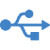 An icon showing a USB connection.