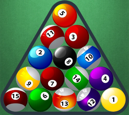 How to rack a pool table for American pool with spots & stripes balls.