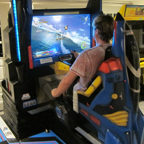 The After Burner Climax arcade machine.