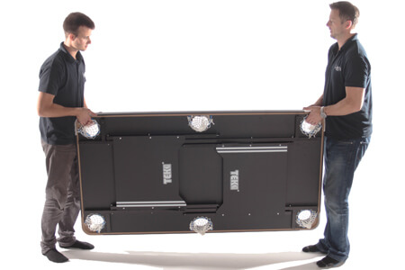 A Tekscore folding MDF bed pool table.