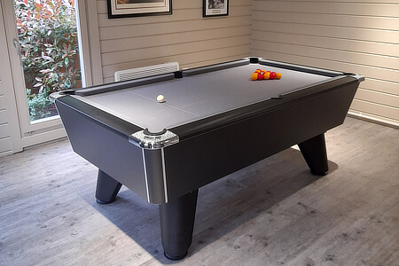 The Winner pool table with Hainsworth Smart cloth in Banker's Grey colour.