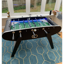 Strikeworth Aurora LED Football Table in Black Finish.