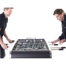 People playing Aurora Football table.