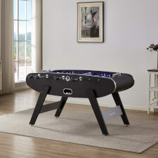 Strikeworth Aurora LED Football Table in Black Finish.