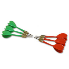 The Strikeworth Wood Effect Dartboard Green and Red Darts.
