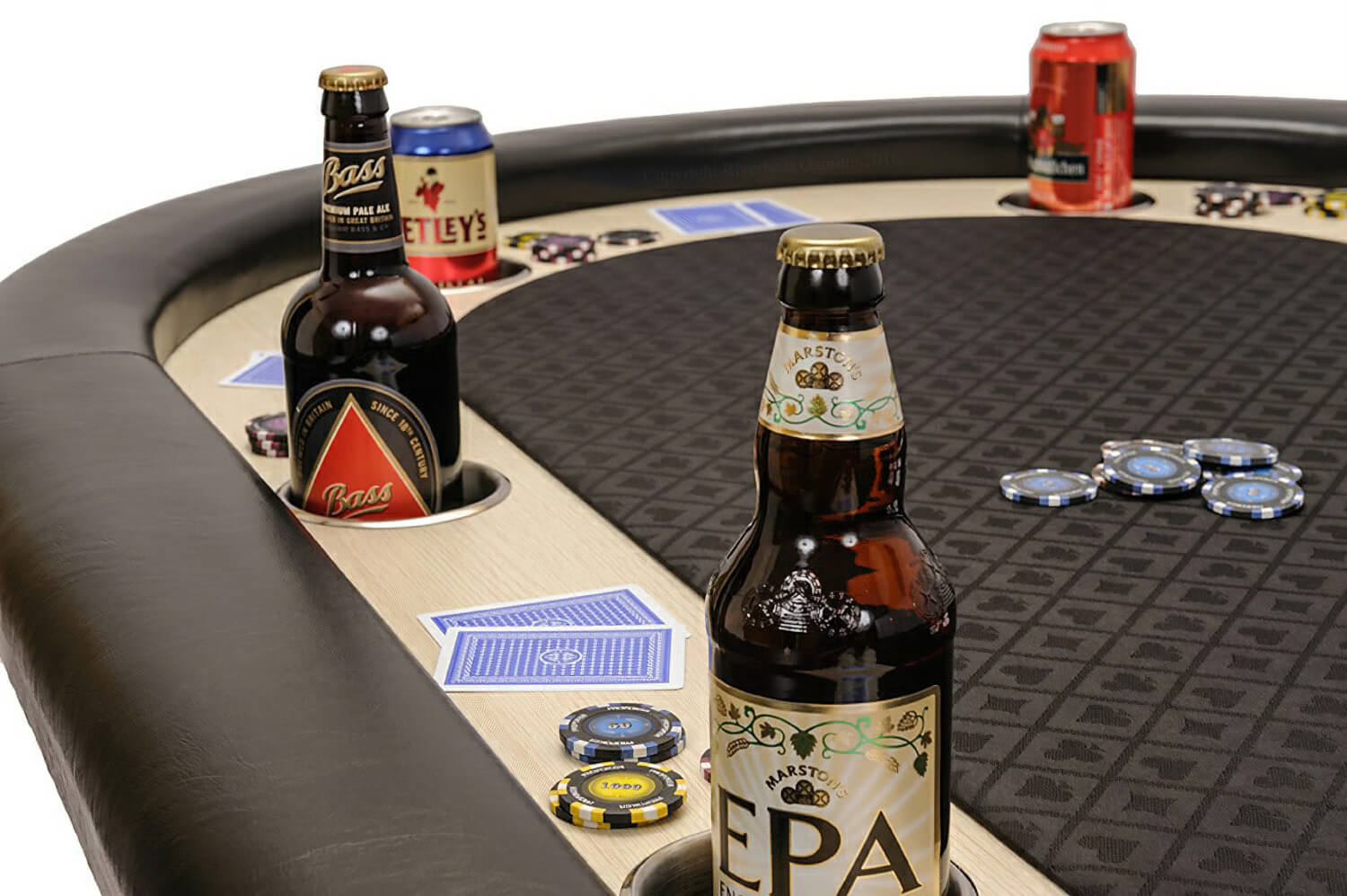 10 Person Pro Poker Table with Arc Legs (PR10BLK/WHI) Liberty Games