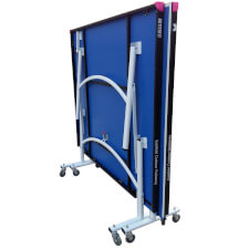 The Butterfly Easifold Outdoor Rollaway Table Tennis Table with a Blue Finish