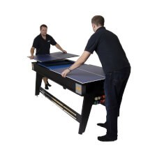 The Tennis Top being lifted onto the multi games table