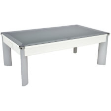 Fusion Dining Pool Table Black Finish and Glass Tops
