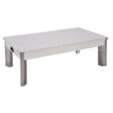 Fusion Pool Dining Table with White Finish with White 2 piece table tops