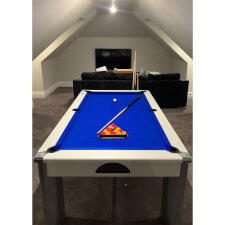 The Fusion pool table installed.