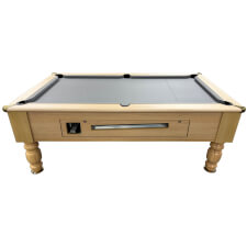 The Richmond Pool Table by Optima, In a Light Oak Finish with a Silver Cloth Colour
