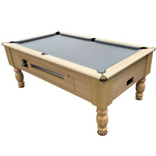 The Richmond Pool Table by Optima, In a Light Oak Finish with a Silver Cloth Colour