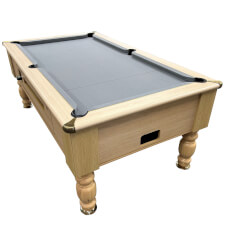 The Richmond Pool Table by Optima, In a Light Oak Finish with a Silver Cloth Colour