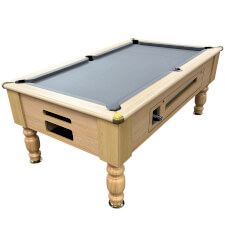 The Richmond Pool Table by Optima, In a Light Oak Finish with a Silver Cloth Colour