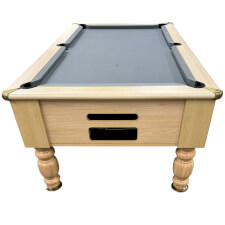 The Richmond Pool Table by Optima, In a Light Oak Finish with a Silver Cloth Colour