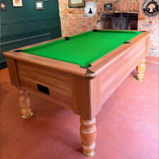 The Richmond Pool Table by Optima, In a Dark Walnut Finish with a Green Cloth Colour.