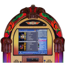 Rock-Ola Gazelle Music Center Digital Jukebox Screen.