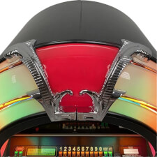 Rock-Ola Bubbler Black Jukebox Top Details.