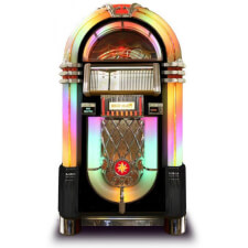 The Rock-Ola Bubbler black Jukebox.