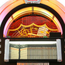 The Rock-Ola Bubbler Black Jukebox Top.