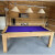 The Traditional Diner in Oak with Purple cloth.