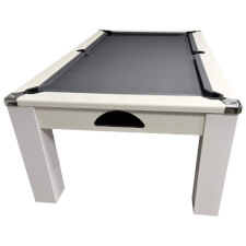 The Fusion Outdoor in White with Grey cloth.