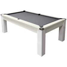 The Fusion Outdoor in White with Grey cloth.