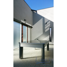 A Fusion Outdoor pool table supplied by Liberty Games to a client in Japan, with sectional glass tops fitted