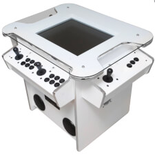 The Synergy multi game arcade in white.