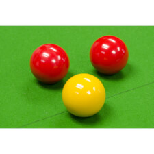 Three of the Strikeworth red & yellow pool balls
